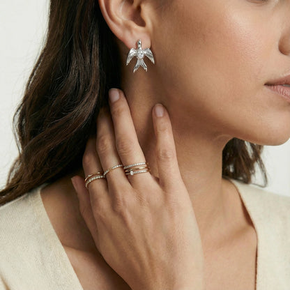 Silver Phoenix Studs