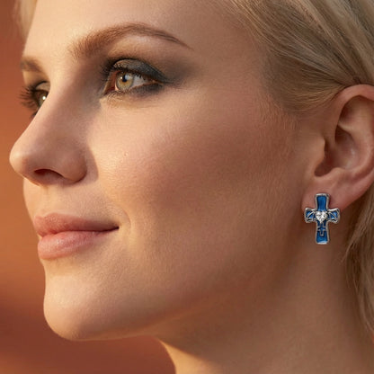 Gothic Cross Heart Earrings